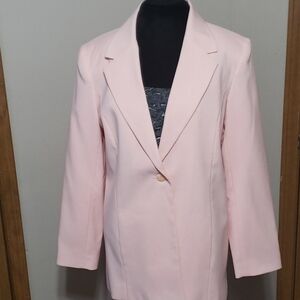 Liz baker NEW peach blazer single button